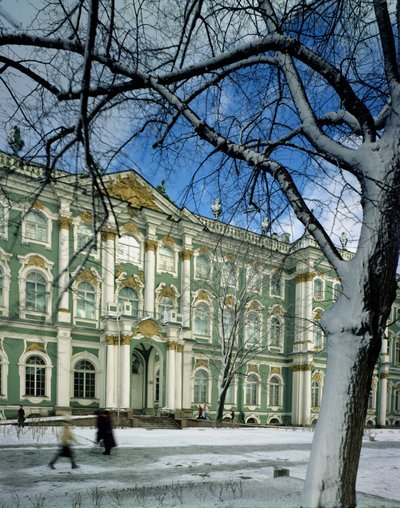 冬宫的南门面的看法，从宫殿正方形，1754-62 作者 Bartolomeo Franceso Rastrelli